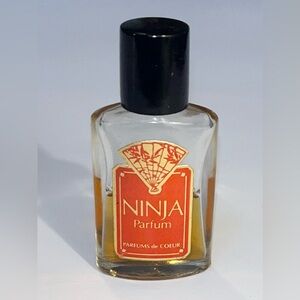 Vintage Red Label NINJA Parfum De Coeur Mini Splash Cologne 1/4 oz 7ml 50% Full